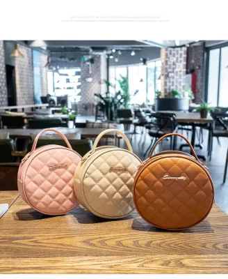 PU Leather Small Round Crossbody Bag